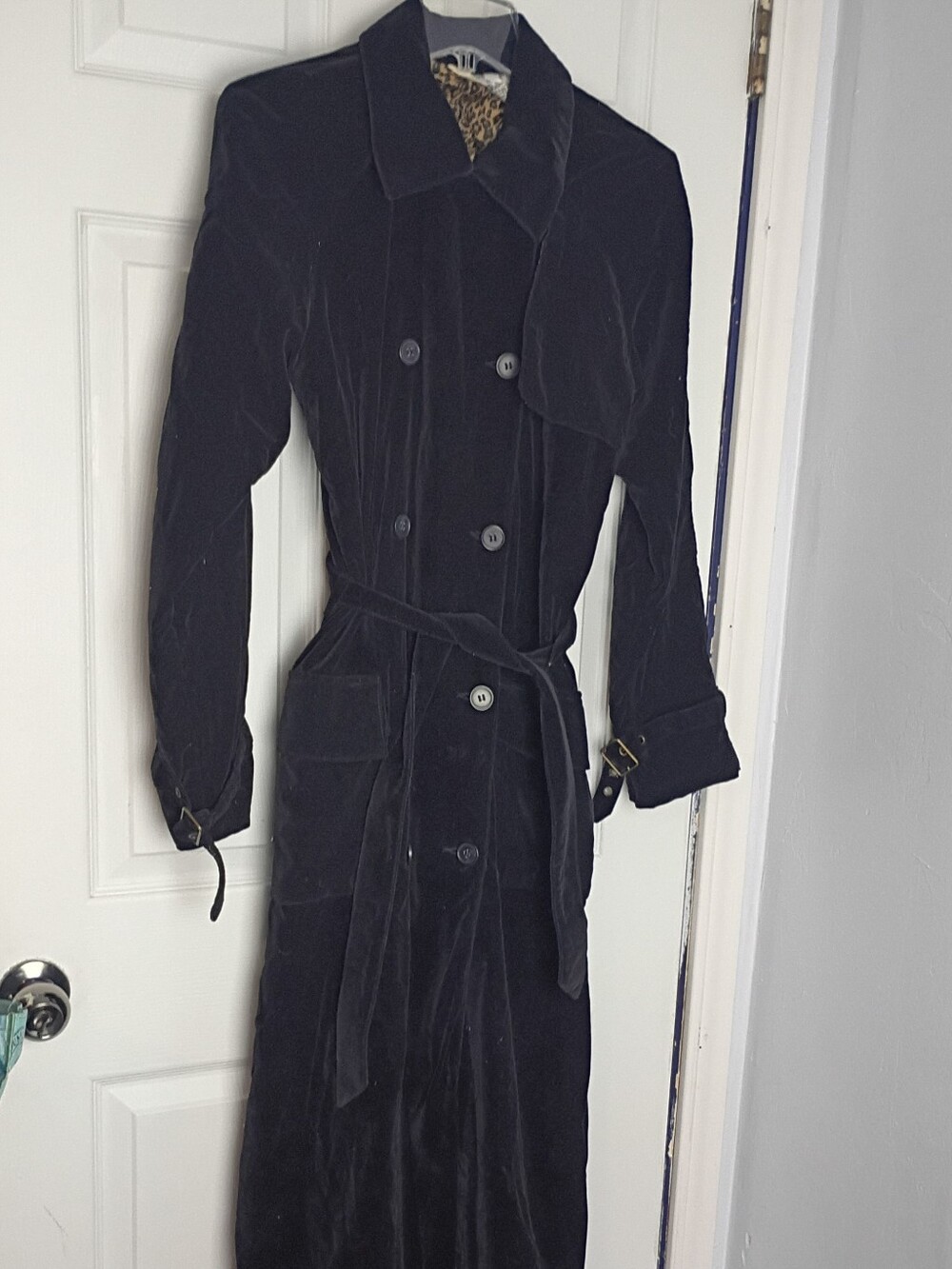 Newport News Whimsigoth Renfair Steampunk Leopard Velvet Duster Coat Cloak 8